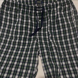 Polo by Ralph Lauren Green and White Plaid Sweatpants